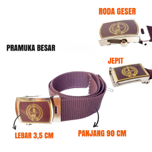 Sabuk Gesper Ikat Pinggang Anak Sekolah PRAMUKA SD SMP SMA Perempaun Laki-laki Warna Cokelat Polos
