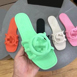 2025 Summer New Double G Casual Flat Jelly Sandals Versatile For Outdoor Wear PVC Beach Sandals For Women