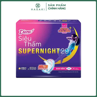 Băng Vệ Sinh Diana Super Night Ban Đêm 29cm Gói 4 Miếng