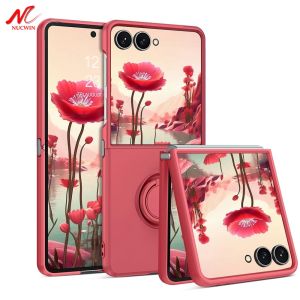 For Samsung Z Flip 7 Ring Holder Case Fashion Men Women Liquid Silicone Soft Shockproof Cover for Galaxy Z Flip 7 FE 6 5 4 3
