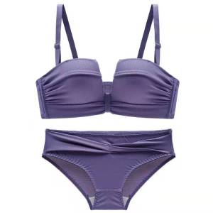 เสื้อชั้น DSR\_SHOP กางเกง ชุดชั้นสีพื้น บราไร้โครง ผ้าลื่น ผ้านิ่ม ยกทรงดันทรง ผ้าเป็นอกชิดขั้นสุด ใส่สบาย ผสมผ้าที่เหมาะสม สูงสำหรับการเสื้อ