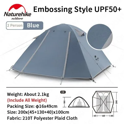 Tenda Naturehike Professional 2 Orang NH18Z022-P Tenda Camping Ultralight Dome Double Layer 2P Kapasitas 2 Pro