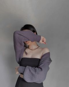 OUTFIT RAJUT Atasan Wanita Over Size Basic Crop Top Balero Liam