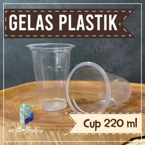 Gelas Plastik Datar Bening 9 oz 10 oz 12 oz 14 oz 16 oz/18 oz / Cup Datar Tebal Bahan PP / Gelas Datar Bening Per Pack Isi 50 Pcs Gelas Kopi / Gelas Jus/Glas Susu Gelas Plastik Teh/Cup Jelly