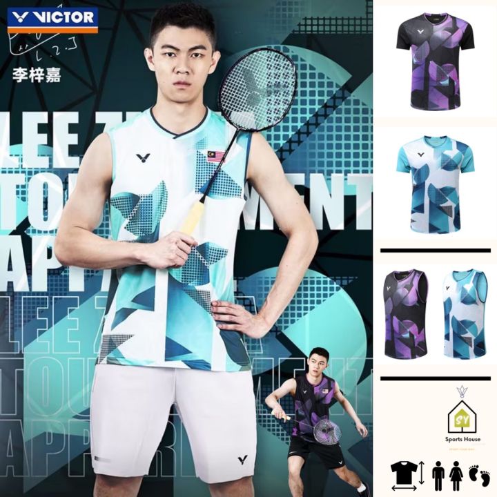 Victor 2023 Design Lee Zii Jia Badminton Jersey Malaysia Short Sleeve ...