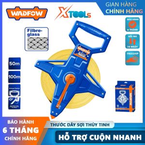 Thước dây cuộn sợi thủy tinh WADFOW 50-100m thước cuốn đa năng vỏ nhựa ABS bọc cao su siêu bền tốc độ cuốn nhanh