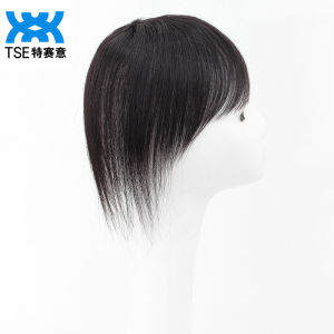 TSE Real Hair Wig Piece Covering Top White Hair Increase Hair Volume 7*10cm hair net Black/Dark Brown Wigs 17CM /25 CM Length RW100