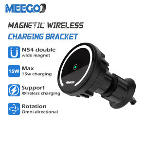 MeeGoo 15W Wireless Charging Car Phone Holder Air Vent 360° Rotation Magnetic Hook Mount Support Intelligent Charging Protection