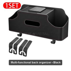 รถ Backseat Organizer กล่องเก็บ 3 In 1 พร้อม Hook Auto ตกแต่งภายในเครื่องดื่มถ้วยกระดาษทิชชูผู้ถือโทรศัพท์อุปกรณ์เสริมการเดินทาง 