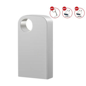 Super Mini Flash Memory Driver 8GB 16GB 32GB 64GB 128GB 256GB 512GB 1TB 2TB Metal Waterproof Thumb Driver with TYPE-C Adapter Suitable for Mobile Phone/Computer/Speaker