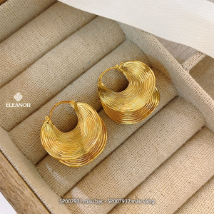 Bông tai nữ chuôi bạc 925 Eleanor Accessories hình tròn phụ kiện trang sức khuyên tai 7931
