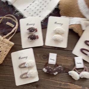 Lovely Animal Theme Hair Accessories Set For Girls Hairpins Handmade Fabric Barrettes