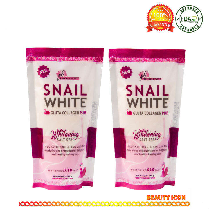 Precious Beauty Set of 2 Snail White x10 Whitening Salt Spa 350g | Lazada PH