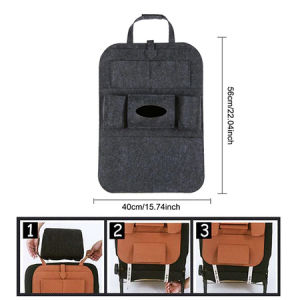 Car Back Seat Organizer Universal Hanging Bag Portable Felt Multi Pocket Organizer Can Put Tissue Water Bottle Book