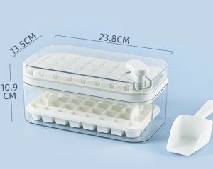 【Big Sale】68 Pcs Ice Cube Mold Tray With Lid Effortless Ice Release And Stackable Design And Bin 2 Pack Ice Cube Trays For Freezer  68 Pcs Ice Cube Mold
