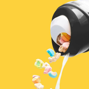 ถ้วยซีเรียล พลาสติก ธัญพืช ถ้วย แบบพกพา แยกแห้งและเปียก ถ้วยพลาสติก