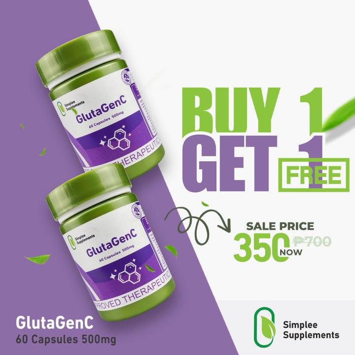 [ BUY 1 GET 1 ] Simplee GlutaGenC Whitening Capsule Supplement | Lazada PH