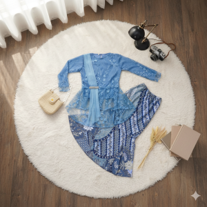 Setelan Baju Kebaya Anak Perempuan Brukat Tille Terkini Slayer Selendang Aurora Modern Model Rok Duyung Pinguin Usia 4 Sampai 12 Tahun Baju Adat Tradisional Jawa