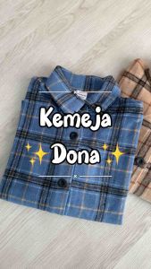 IOS SHOP DONA KEMEJA FLANEL TARTAN KOTAK KOTAK WANITA KOREAN STYLE