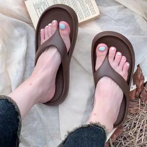 [Free Shipping] Outdoor Summer Vacation Style WomenS Flip-Flops Personalized Casual Simple Solid Color Fashionable Beach Sandals