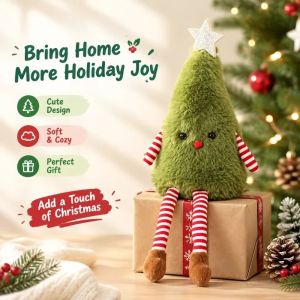 TURHA Hình ngôi sao Búp bê nhồi bông hình cây thông Noel. Đồ trang trí  dây chuyền treo Đồ trang trí cây thông Noel Phong cách dễ thương Dễ thương  dây chuyền treo trang trí Giáng sinh Tiệc Giáng sinh