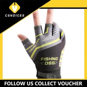 [Csndices] Fishing Gloves Fishing Routes Sun Protection Anti Slip Ice Silk Breathable Thin Gloves
