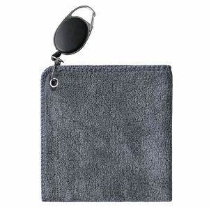 MUNCHX Sợi nhỏ Khăn Golf Thấm hút có móc rút lại Dụng cụ vệ sinh gôn Di động Sấy khô nhanh Khăn lau gôn Dụng cụ chơi golf