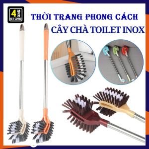 Bàn Chải Chà Rửa Bồn Cầu Chổi Cọ Toilet Nhà Vệ Sinh Thiết Kế Đầu Cong Cán Inox Dài 60cm Cao Cấp / Chổi Chà Sàn Vệ Sinh Nhà Tắm Làm Sạch Từng Ngóc Ngách Đa Năng