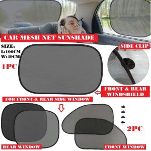 Car Sunshade Front Window Sun Shade Cover Mesh Net Rear Windscreen Sunshield Glass Sun Protection UV Resistant Sunlight Protector Car Interior Accessories Window Cover Perlindung Matahari Kereta