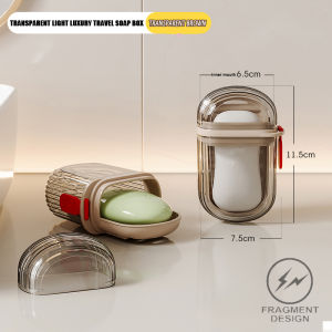 F&D Soap Box Holder Travel Soap Case Box With Cover Portable Anti Overflow Soap Dish