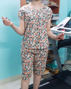 Bộ lanh ngố nữ cánh tiên Bộ lanh quần lửng hoa nhí cổ bèo lên dáng chất mát