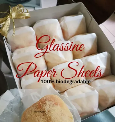 100pcs Pre-cut Glassine Paper Sheets food grade translucent packaging for ensaymada pastries artwork and photo protection
