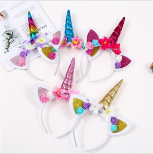 Cute Unicorn Headband For Party Headwear With Hair For Kids Girls Cartoon Birthday Festival Hairband