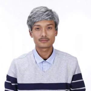 Mens middle-aged and elderly wigs Mens white wigs Short straight hair Grandpa and elderly wigs Performance wigs Full headgear