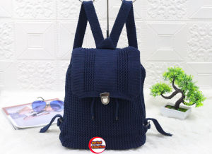 Tas gendong wanita ootd remaja motif polos 01 bahan rajut tebal banyak pilihan warna