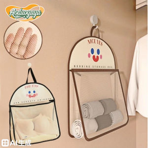 AODUOYAYA Sundries Storage with Wardrobe Bedroom Net Bag Hanging Fabric Dormitory Wardrobe Side Side Net Bag