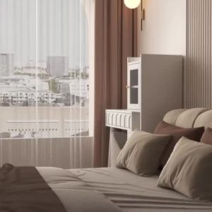 ⚡Cream Style Dressing Table Bedroom Storage Cabinet Bedside Table Makeup Table Desk Integrated Vanity Tables