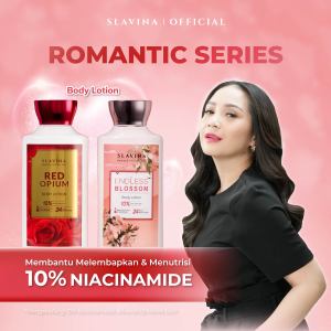 SLAVINA Bundle 2PCS Body Lotion Endless Blossom + Red Opium (Romantic Series) by Nagita Slavina – Body Lotion Whitening Handbody Mencerahkan Kulit Wangi Parfum Tahan Lama 10% Niacinamide With Serum Burst Glutathione Tone Up Body Serum Pemutih Badan