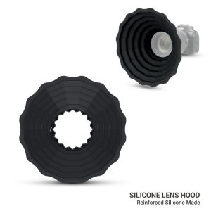 JJC Universal Silicone Lens Hood for Eliminates Glass reflectionCompatible with Canon Sony Fujifilm Nikon Panasonic DSLR Mirrorless Camera Lenses Diameter in 73mm-88mm