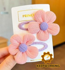 KW SHOP 2PCS New Flower Hair Clip Simple BB Clips for Kids Girls Hairpins Cute Fashion Hair Accessories