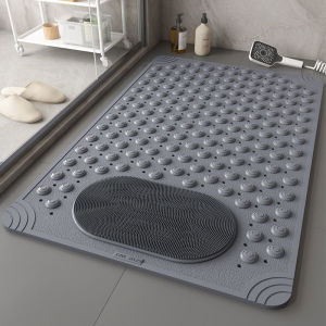 Anti‑Slip Shower Mat PVC Bathroom Mat Strong Suction Cup Foot Massage Nubs Drainable Bath Mat for Bathtub