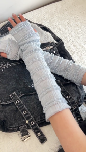 Phụ Nữ Găng tay dài không ngón dài băng giữ ấm cánh tay Kem chống nắng armband tay áo ngón găng tay xù Lưới bao cánh tay