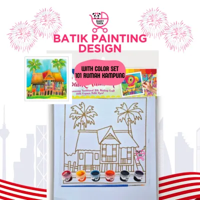 【BABYYAYA】 Batik Painting for Kids – Merdeka Edition with Malaysian Iconic Designs Wau Wayang Kulit KLCC Turtle