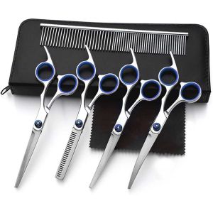 5 PAKET SET GUNTING GROOMING BULU KUCING ANJING STAINLESS STEEL PET DOGS GROOMING GUNTING BULU SISIR