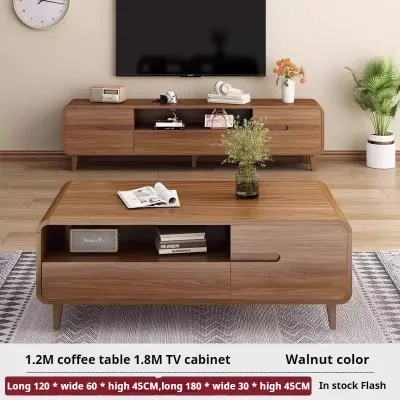 (SG) TV Cabinet Solid Wood Tea Table TVCabinet Combination Household StorageCabinet TV Console