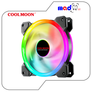 COOLMOON RGB พัดลม RGB Colorful พัดลมคอมฯขนาด 12 ซม. LED Magic Color มีรีโมทคอนโทลพร้อมกล่องควบคุุม
