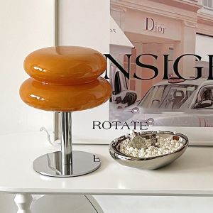 Eyre Luxury/Kaca dekoratif antik lampu meja Bauhaus lampu meja anak-anak sederhana ruang tamu kamar tidur kamar tidur bersih suasana lampu meja samping tempat tidur macaron merah