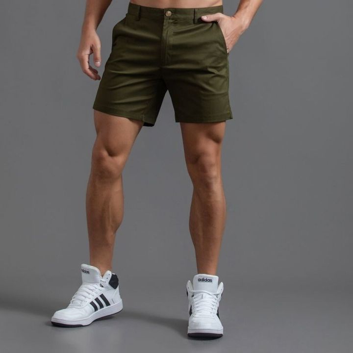 AA33-Casual Short Men 2022 Summer Streetwear Solid Color Cotton Shorts ...