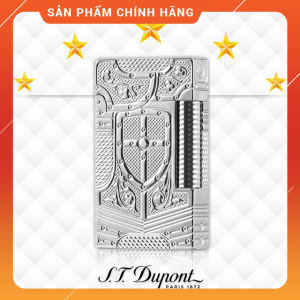 Hộp Quẹt Bật Lửa Dupont Họa Tiết Hoàng Gia Sang Trọng D147T Màu Bạc - Dùng Gas Cao Cấp