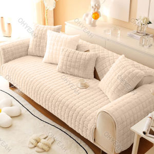 Elegant Velvet Sofa Cover Set - High-Quality Quilted Slipcovers for 3-Seater/4-Seater Sofas